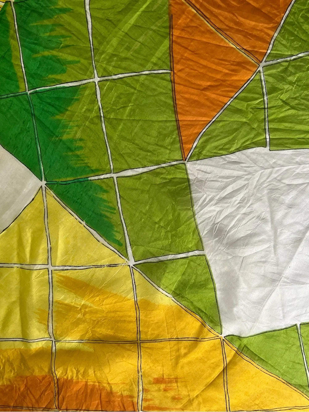C&A Vintage Geometric Vivid Silk Scarf